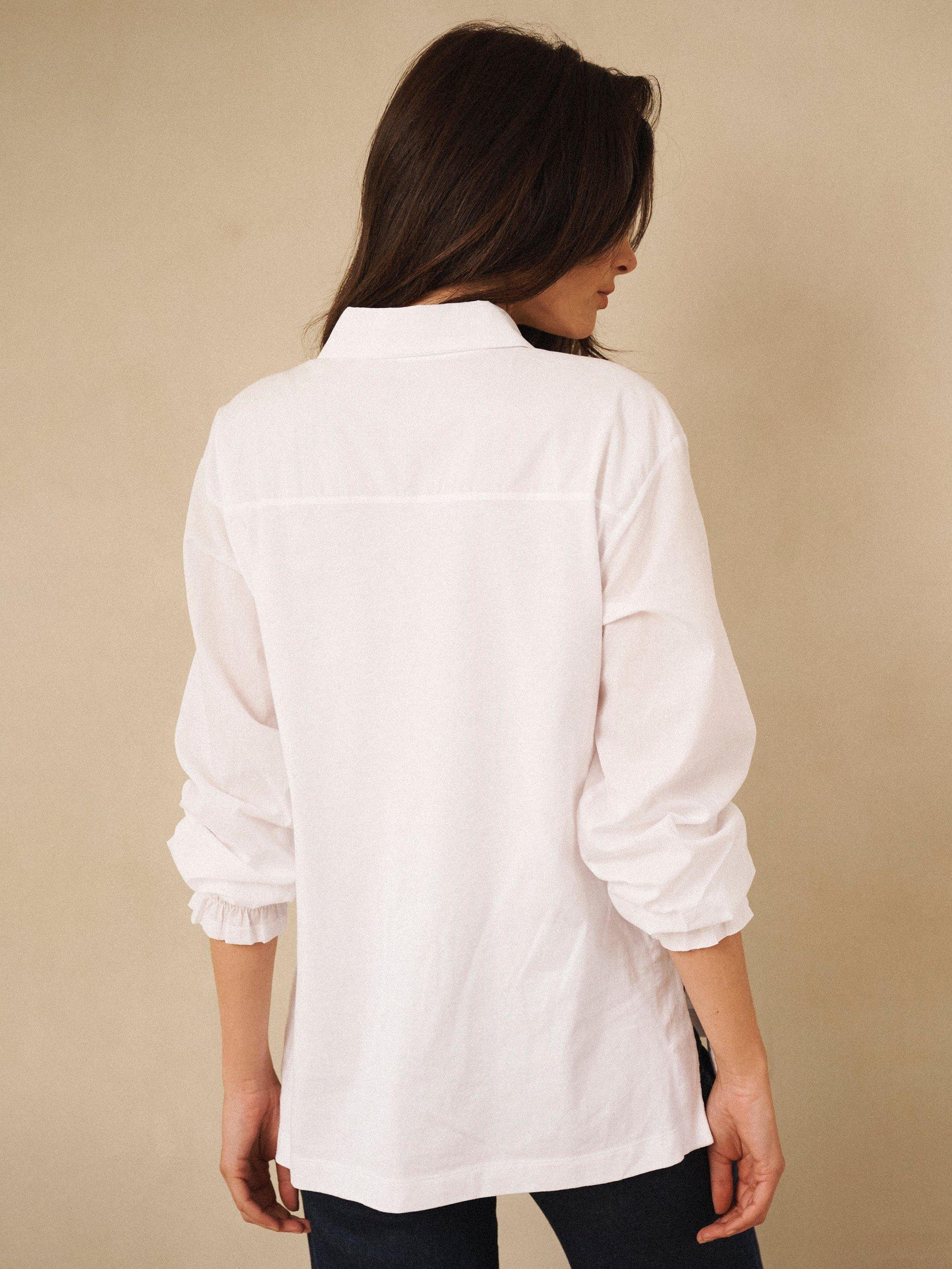 Product image 6 of 9, which shows NRBY Aria Collar Shirt, White, XS