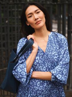 NRBY Nicola Animal Print Top, Blue/Multi - view 2, Blue/Multi