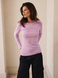 NRBY Billie Stripe Top, Pink Sorbet/White