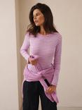 NRBY Billie Stripe Top, Pink Sorbet/White