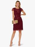 Adrianna Papell Studio Beaded Mesh Sheath Dress, Mahogany