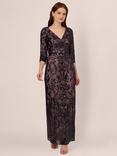 Adrianna Papell Studio Beaded Maxi Dress, Navy/Rose Gold