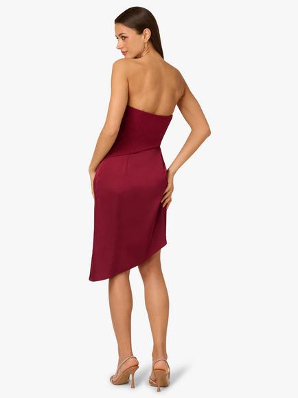 Adrianna by Adrianna Papell Knit Crepe Cocktail Dress, Crimson Haze - view 2, Crimson Haze