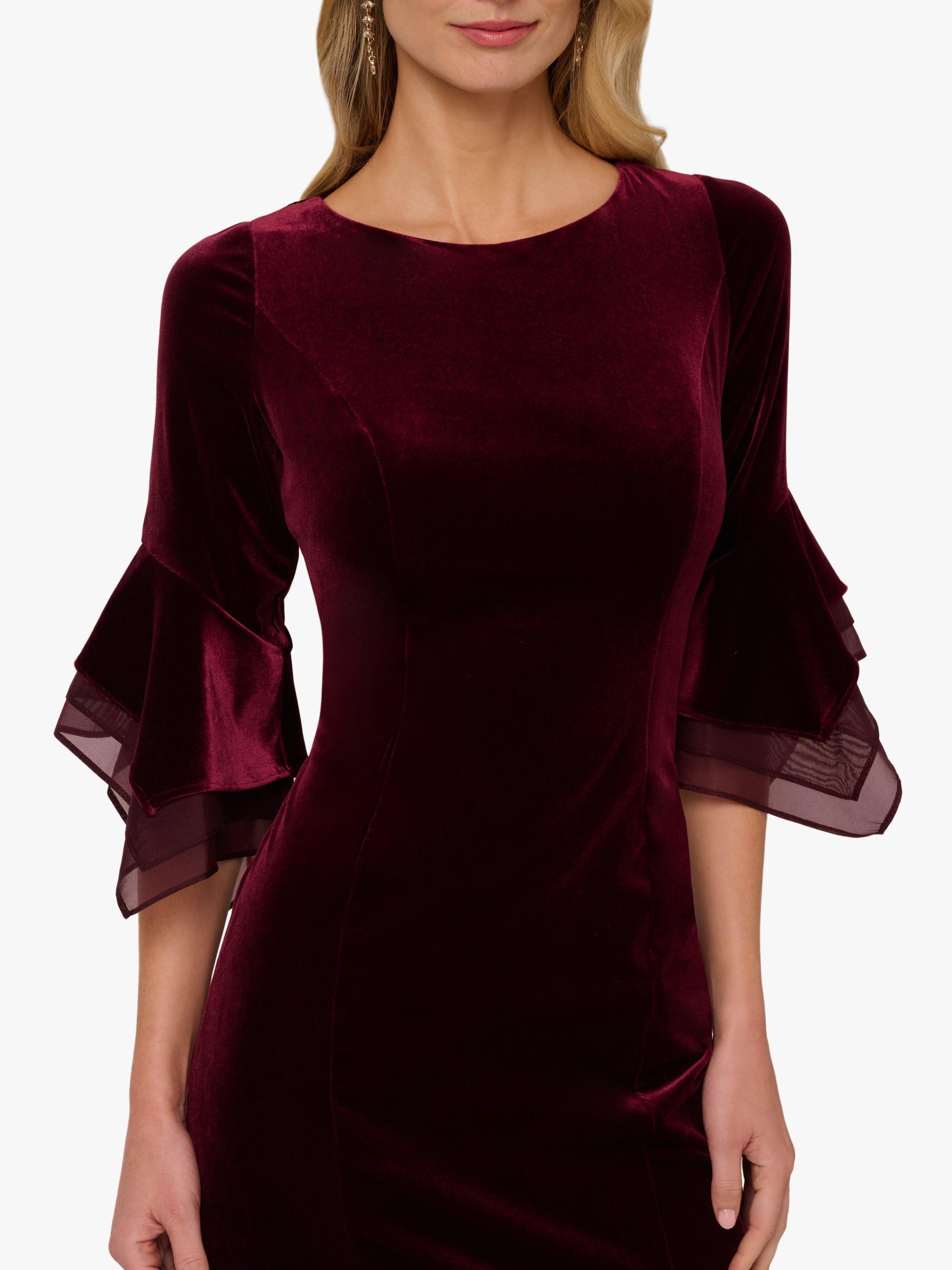 green emerald velvet dress Wedtrend Women Bridesmaid Dress A Line Sweetheart Flare Sleeves Velvet  Wedding Party Formal Evening Dress with Slit  WEDTREND