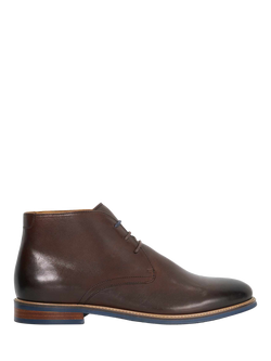 Dune London Millers Lace Up Leather Ankle Boots, Burgundy