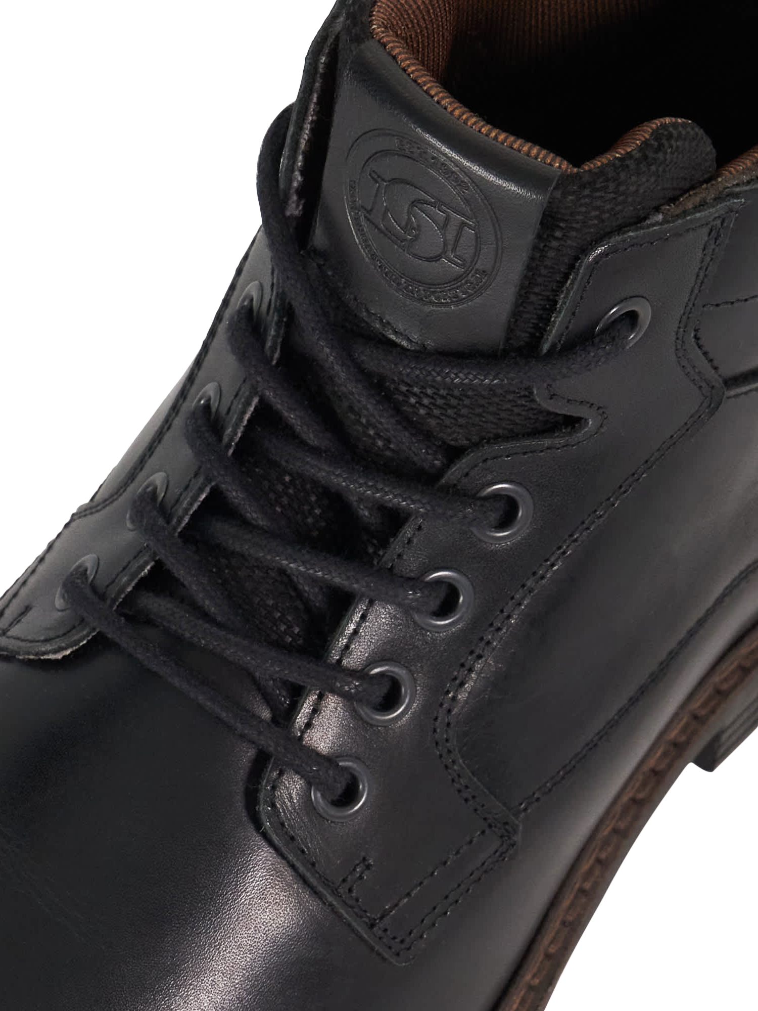 Product image 5 of 5, which shows Dune London Simpson Lace Up Leather Ankle Boots, Black, EU40