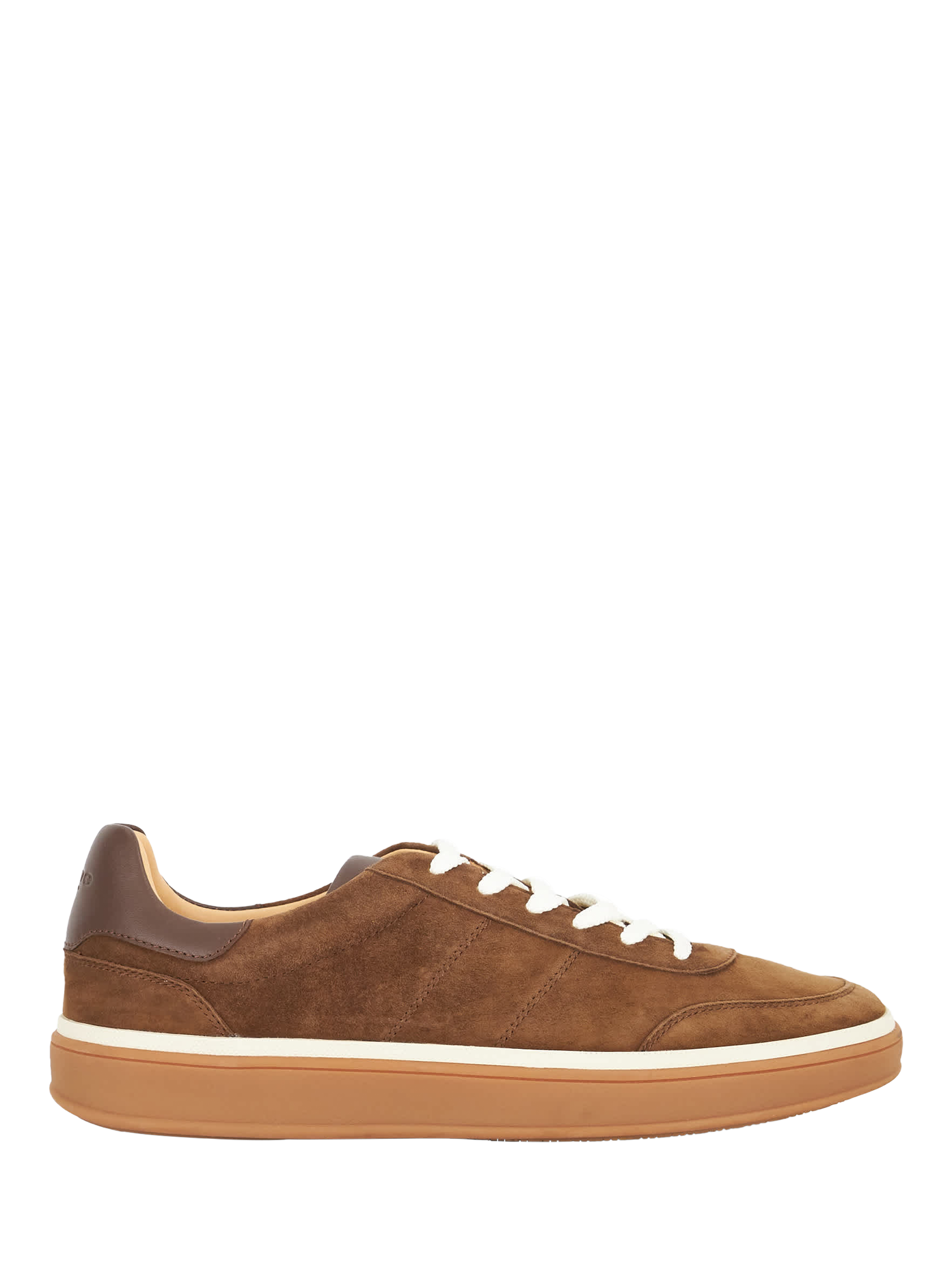 Product image 1 of 6, which shows Dune London Tony Lace Up Suede Trainers, Brown, EU40