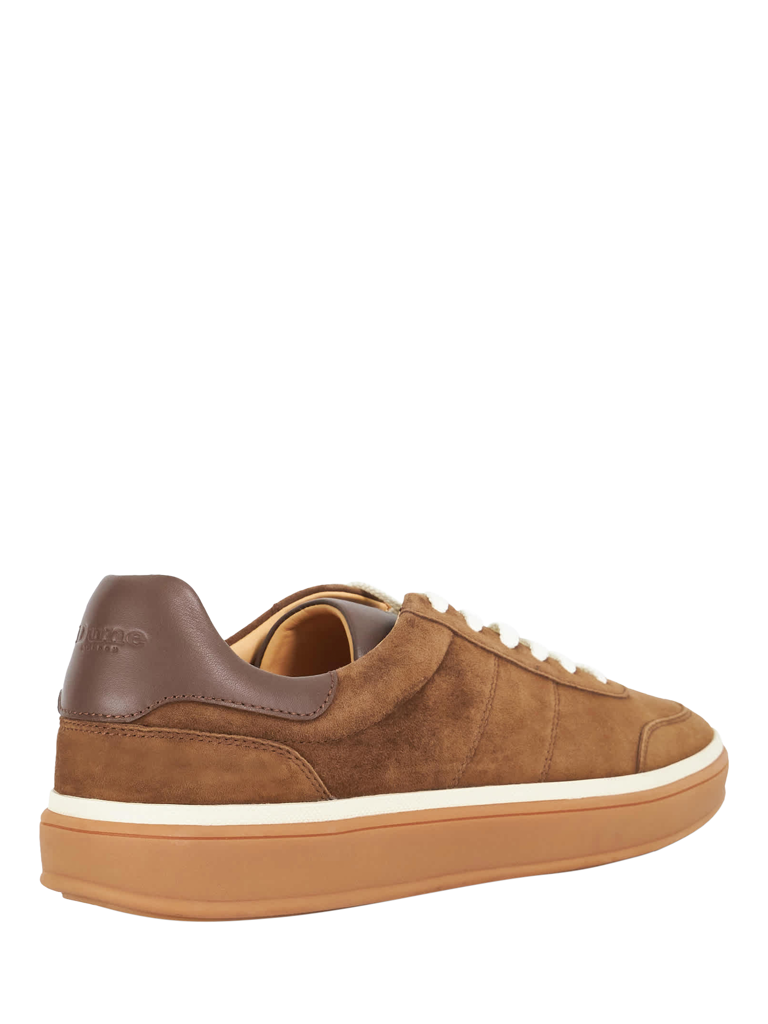 Product image 4 of 6, which shows Dune London Tony Lace Up Suede Trainers, Brown, EU40