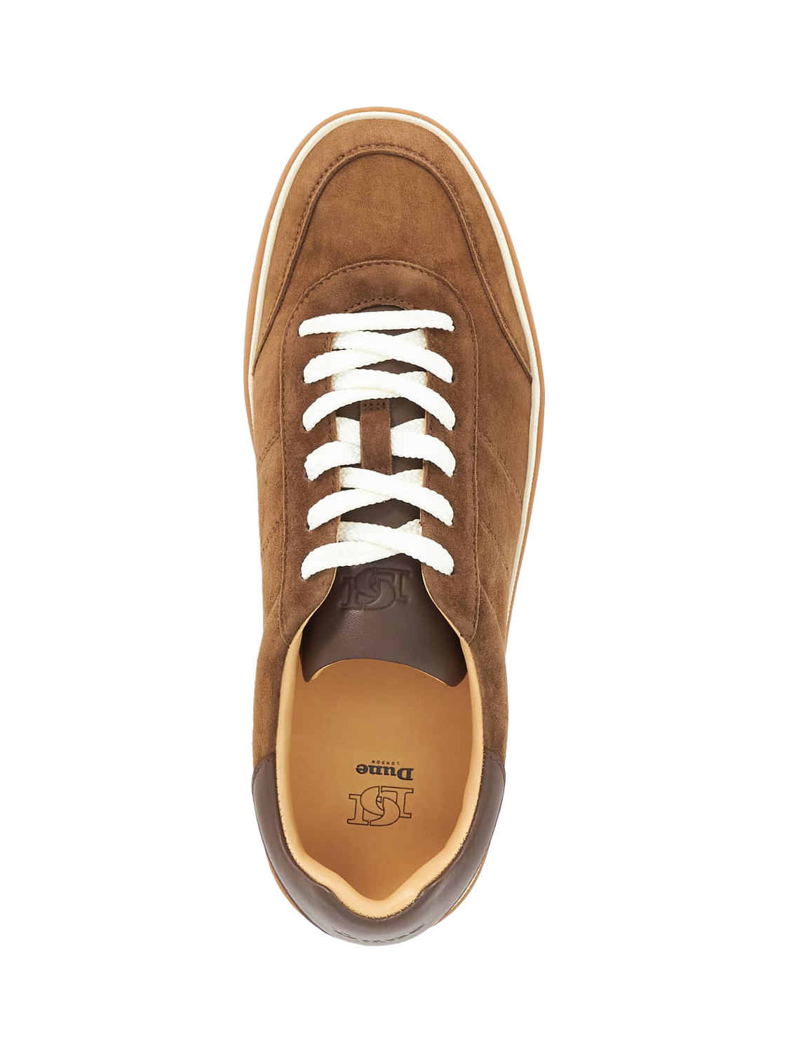 Product image 5 of 6, which shows Dune London Tony Lace Up Suede Trainers, Brown, EU40
