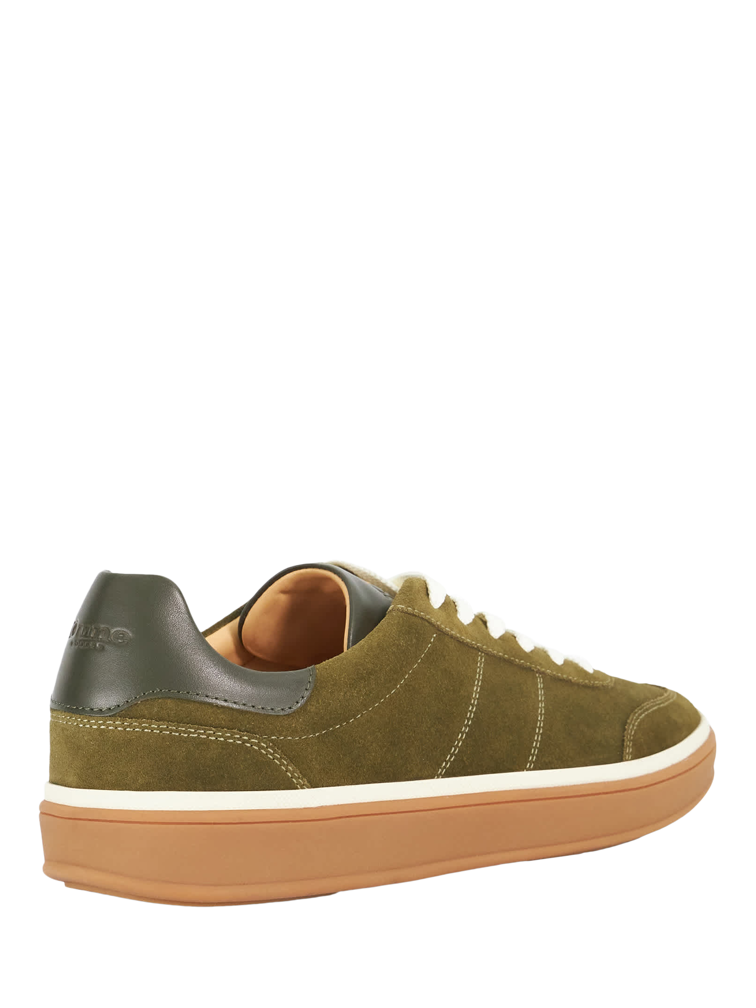 Product image 4 of 7, which shows Dune London Tony Lace Up Suede Trainers, Green, 6|6.5