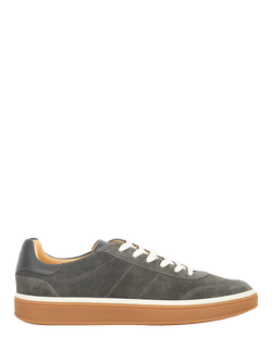 Dune London Tony Lace Up Suede Trainers, Grey