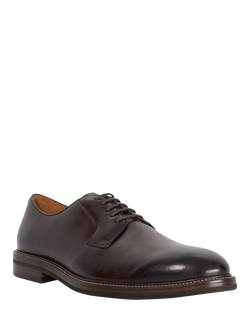 Dune London Siril Leather Lace Up Gibson Shoes - view 2, Brown
