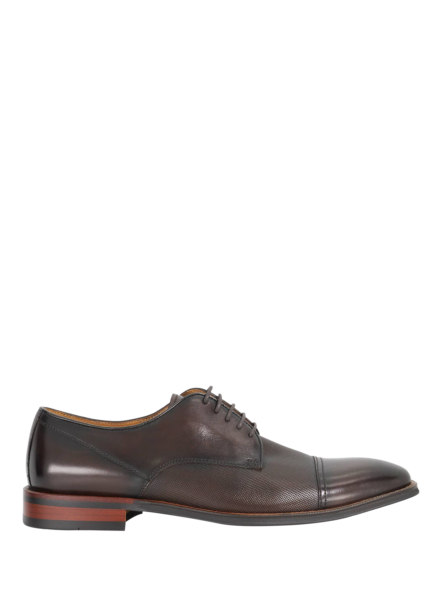 Product image 1 of 5, which shows Dune London Stones Leather Derby Shoes, Dark Brown, EU40