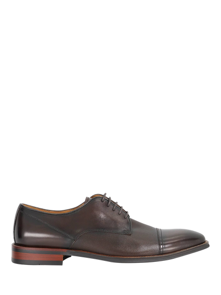 Dune London Stones Leather Derby Shoes, Dark Brown