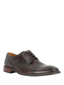 Dune London Stones Leather Derby Shoes - view 2, Dark Brown