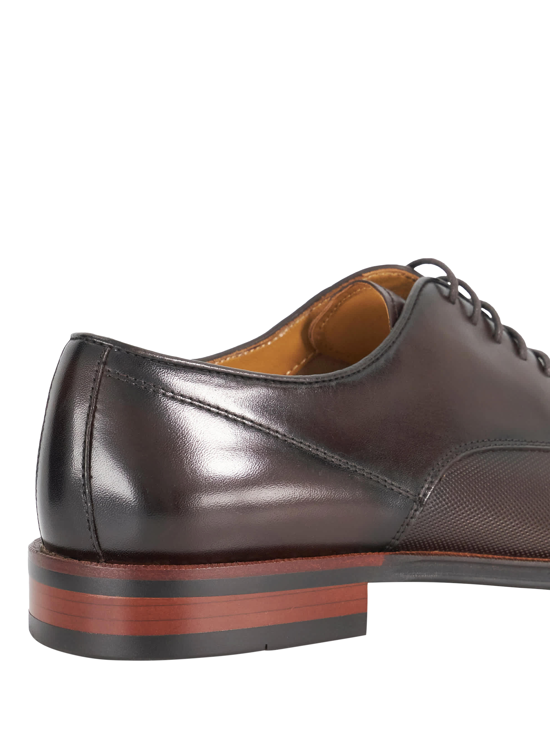 Product image 5 of 5, which shows Dune London Stones Leather Derby Shoes, Dark Brown, EU40