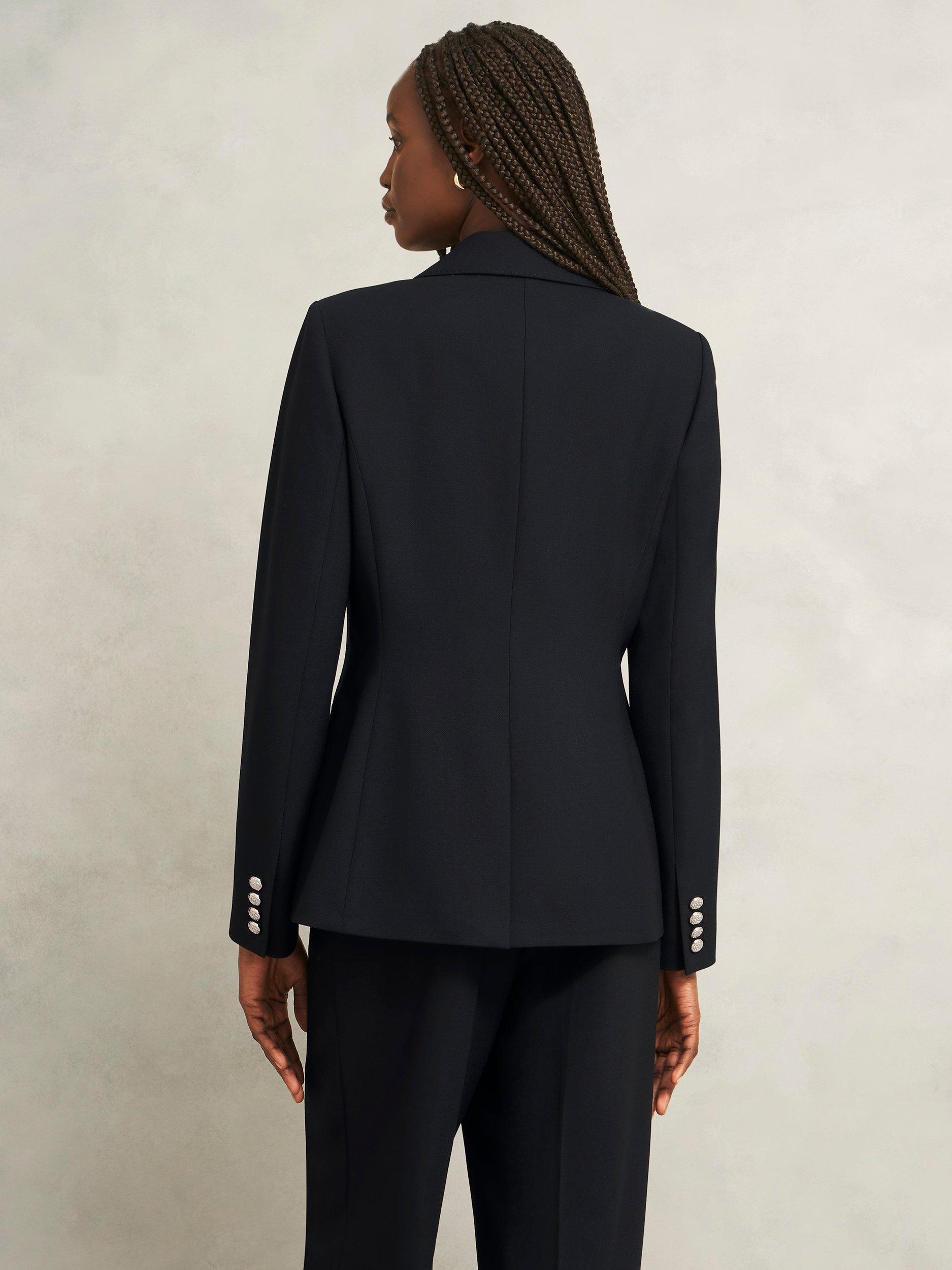 Product image 2 of 7, which shows Hobbs Heidi Wool Blend Blazer, Black, 10