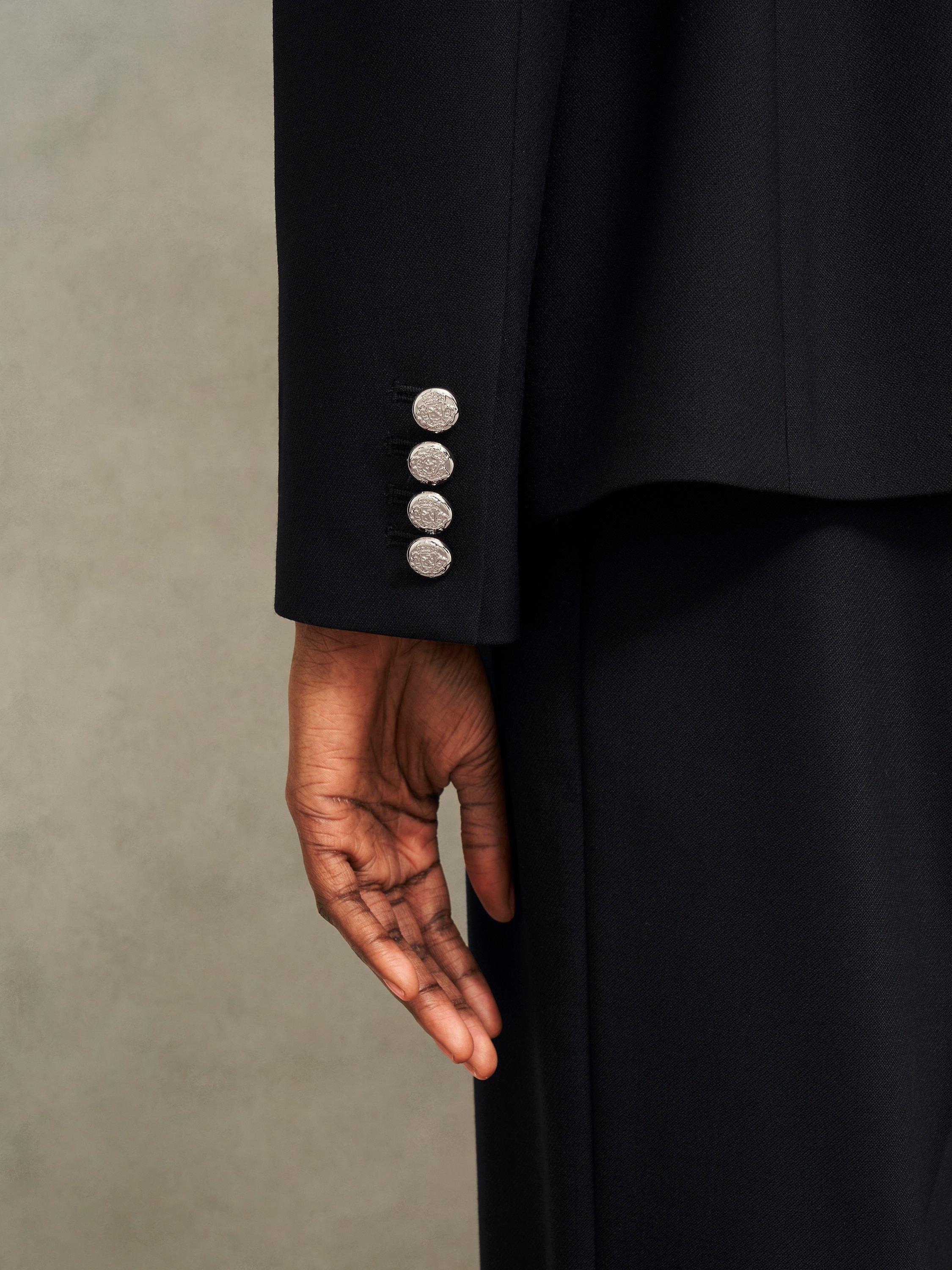 Product image 7 of 7, which shows Hobbs Heidi Wool Blend Blazer, Black, 10