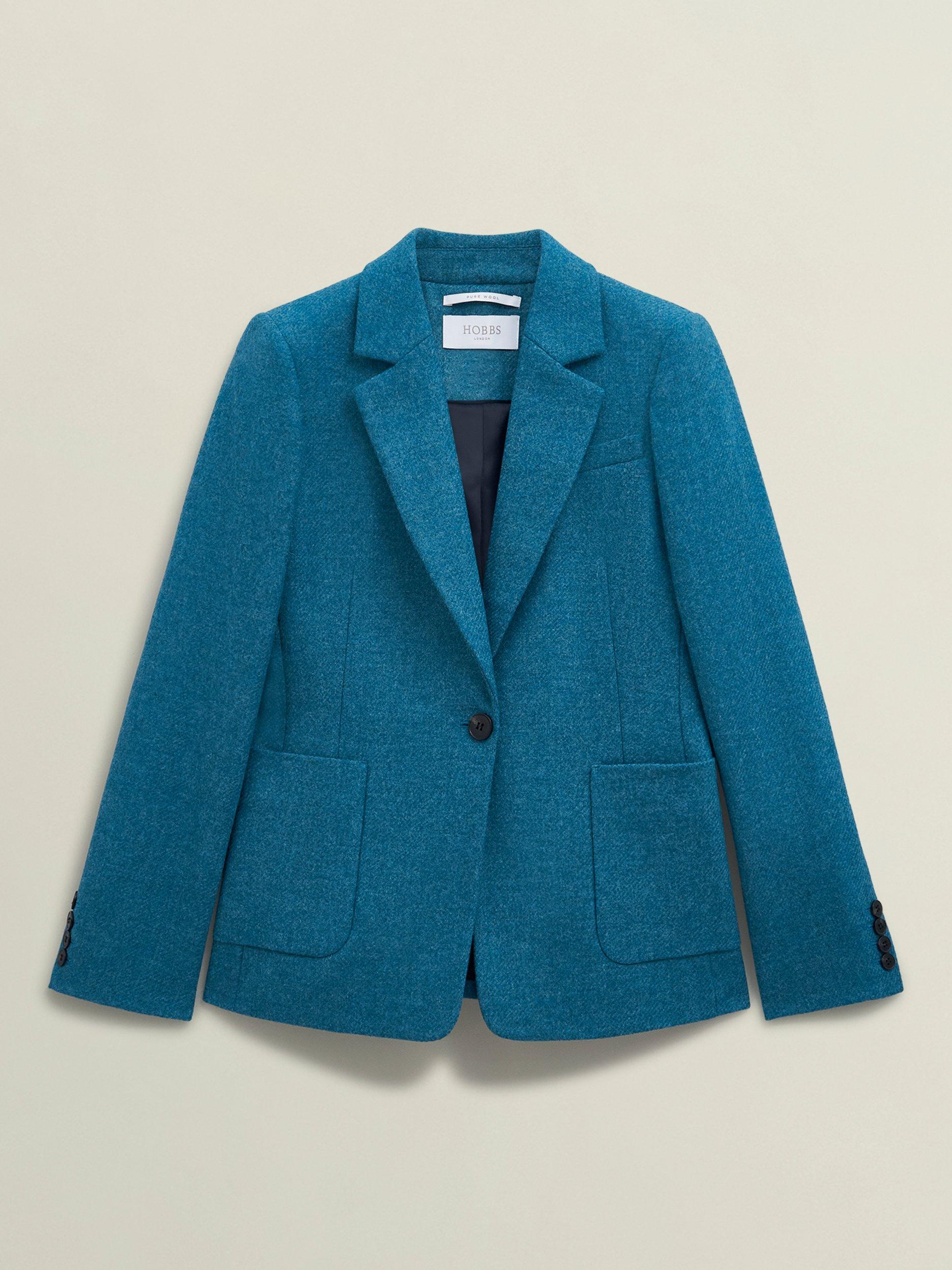Product image 4 of 5, which shows Hobbs Lilla Pure Wool Blazer, Blue, 10