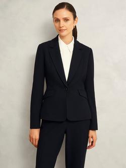 Hobbs Petite Ivy Single Button Blazer, Navy, Navy