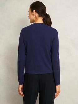 Hobbs Yasmin Pure Merino Wool Cardigan, True Navy - view 2, True Navy