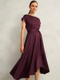 Hobbs Agnes Satin Dress, Red