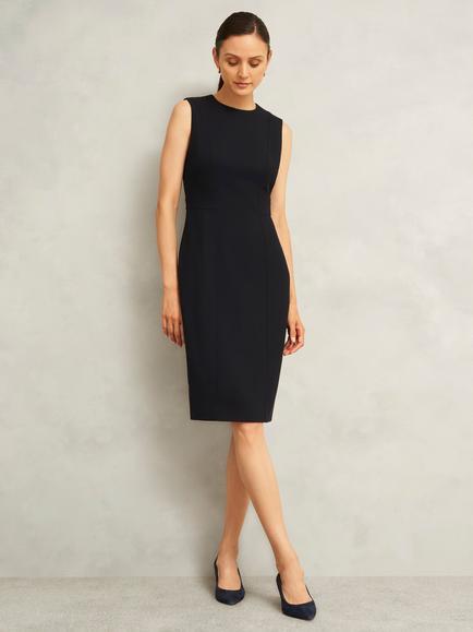 Hobbs Ivy Sleeveless Shift Dress, Navy, Navy