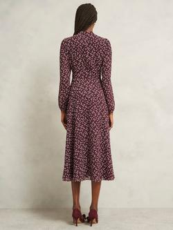 Hobbs Aurora Petite A Line Midi Dress - view 2, Onyx Red/Multi
