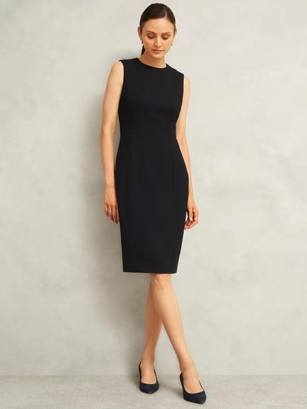 Hobbs Petite Ivy Sleeveless Shift Dress, Navy, Navy