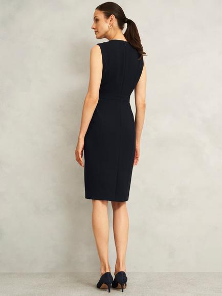 Hobbs Petite Ivy Sleeveless Shift Dress, Navy - view 2, Navy