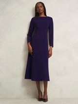 【海外限定】Hobbsワンピース☆Leonora Midi Dress, Navy Hobbs Leonora Midi Dress, Midnight Purple