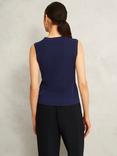 Hobbs Yasmin Pure Merino Wool Tank Top, True Navy