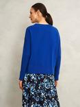 Hobbs Darla Turn Back Cuff Wool Blend Jumper, Blue