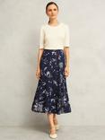 Hobbs Brielle Skirt, Blue/Multi