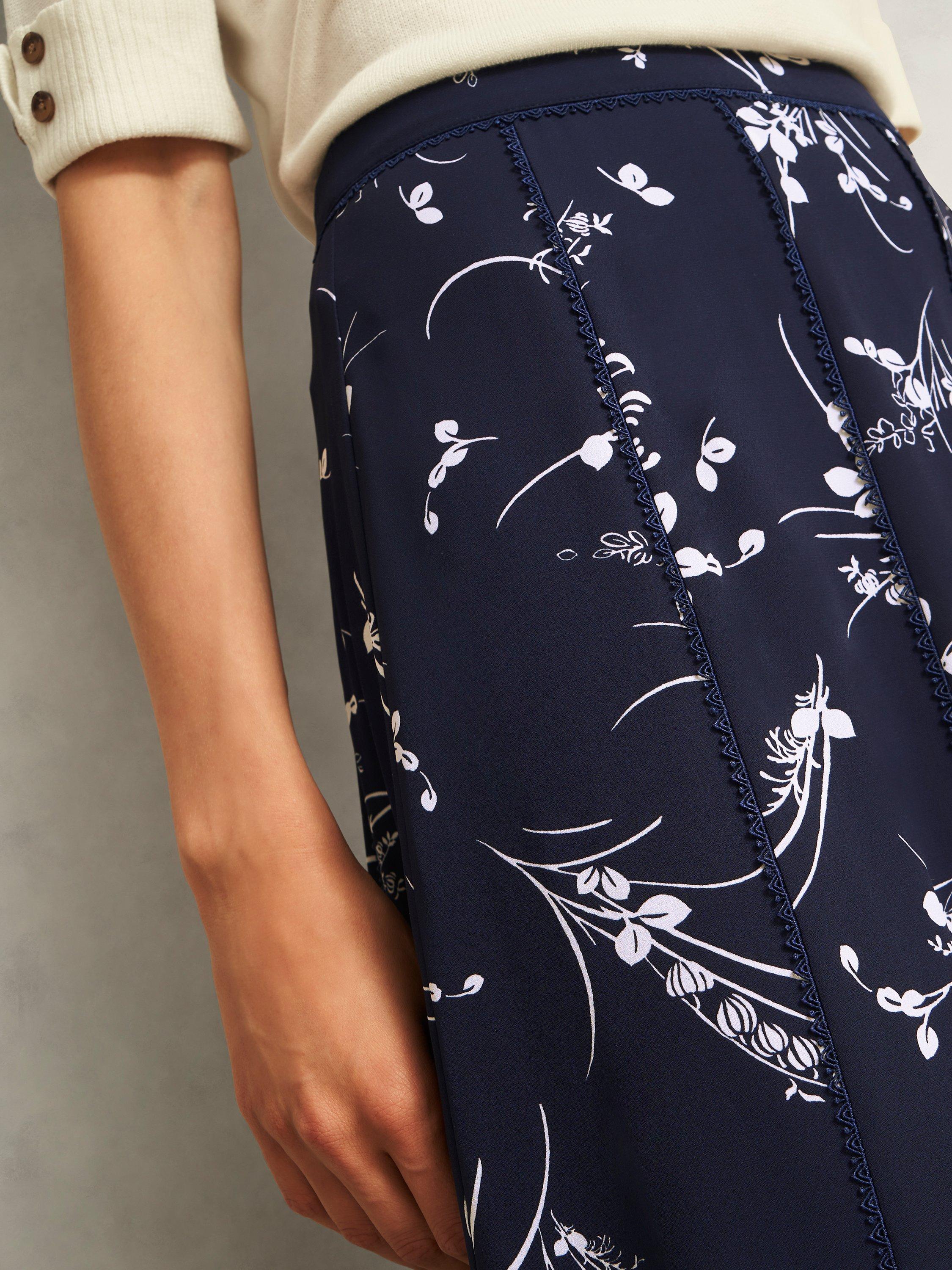 Product image 3 of 7, which shows Hobbs Brielle Skirt, Blue/Multi, 10