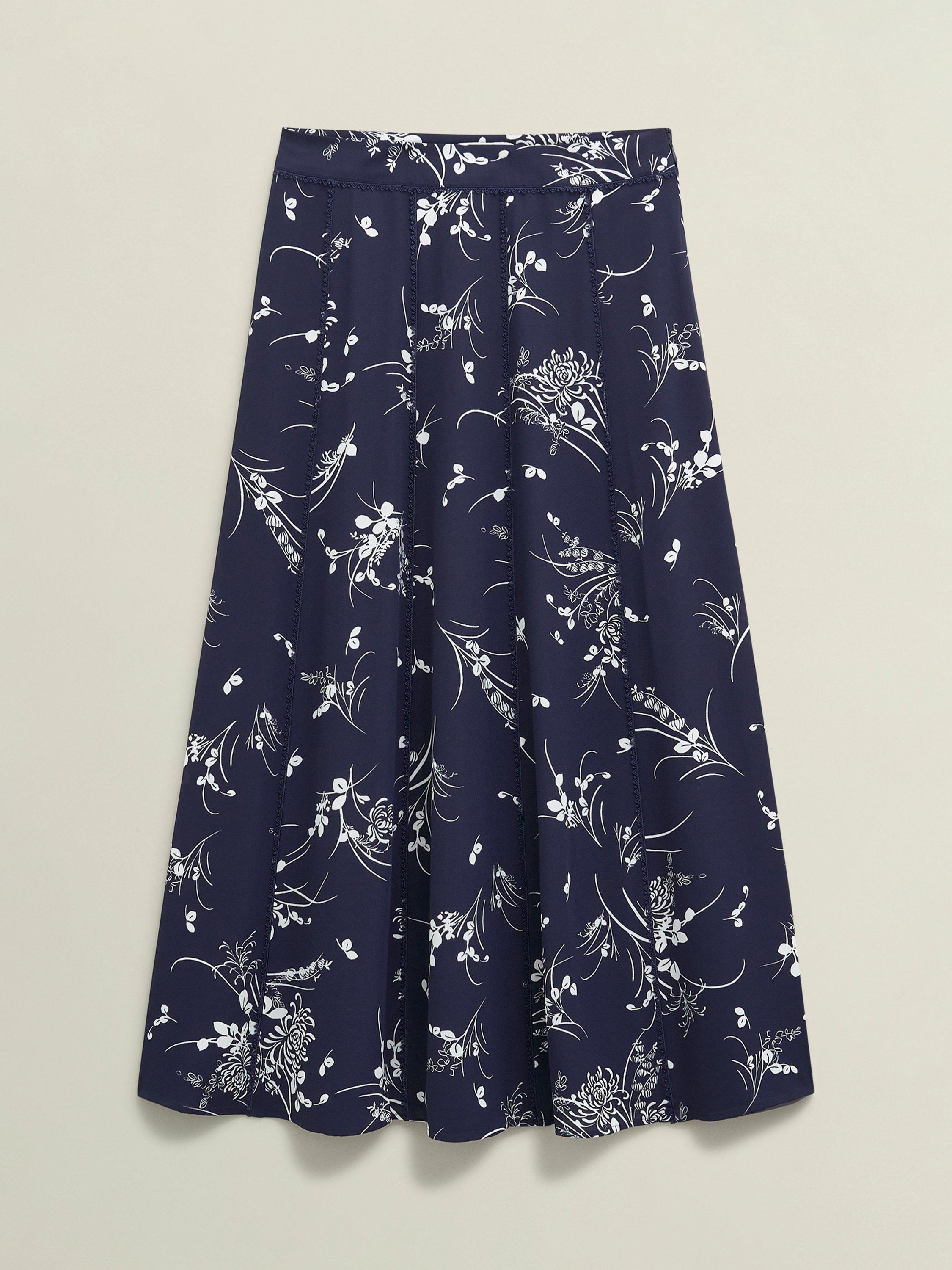 Product image 4 of 7, which shows Hobbs Brielle Skirt, Blue/Multi, 10