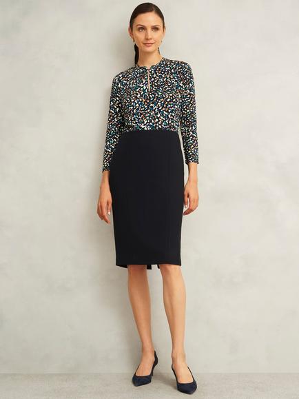 Hobbs Ivy Petite A-Line Mini Skirt, Navy