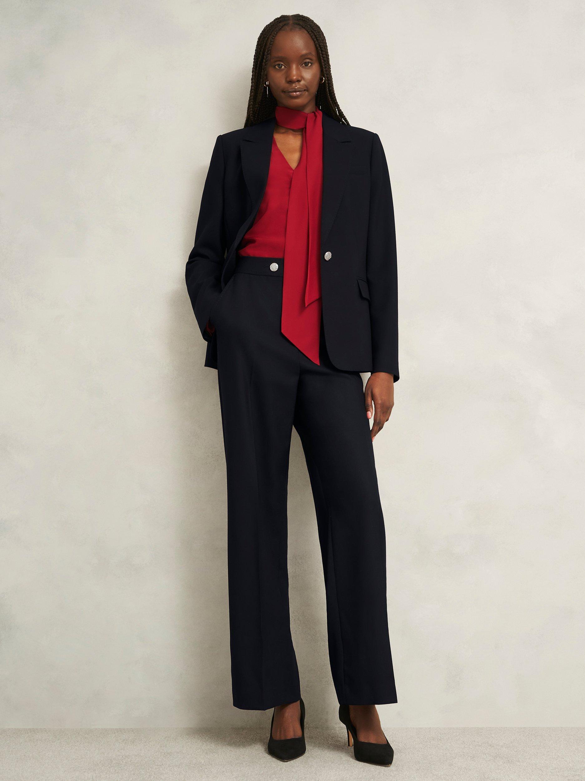 Product image 1 of 4, which shows Hobbs Heidi Trousers, Black, 8