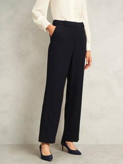 Hobbs Ivy Straight Trousers, Navy, Navy