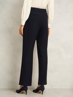 Hobbs Ivy Straight Trousers, Navy - view 2, Navy
