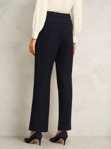 Hobbs Ivy Straight Trousers, Navy - view 2, Navy