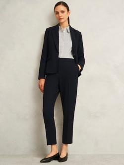 Hobbs Ivy Cropped Petite Tailored Trousers, Navy
