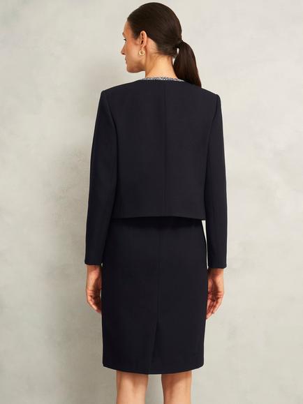Hobbs Joyce Tweed Trim Jacket, Black/Multi - view 2, Black/Multi