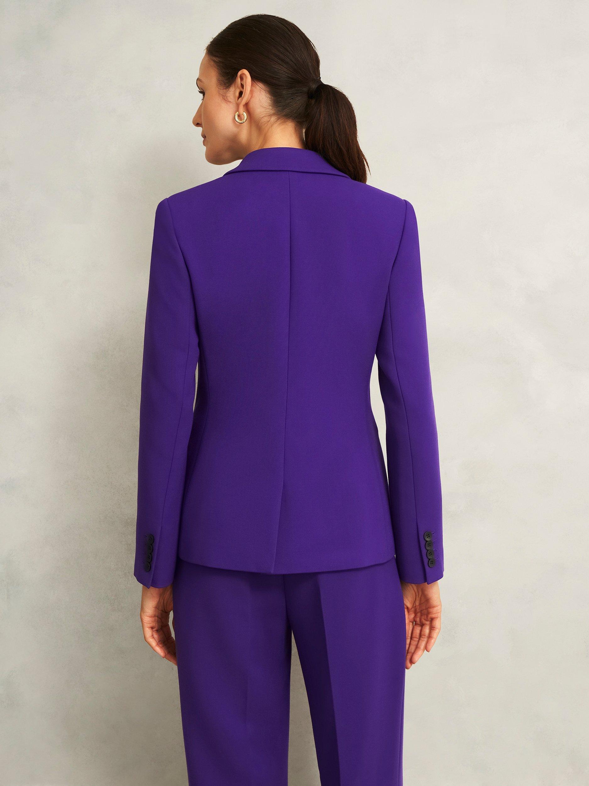 Product image 2 of 5, which shows Hobbs Sami Single Button Blazer, Purple, 10