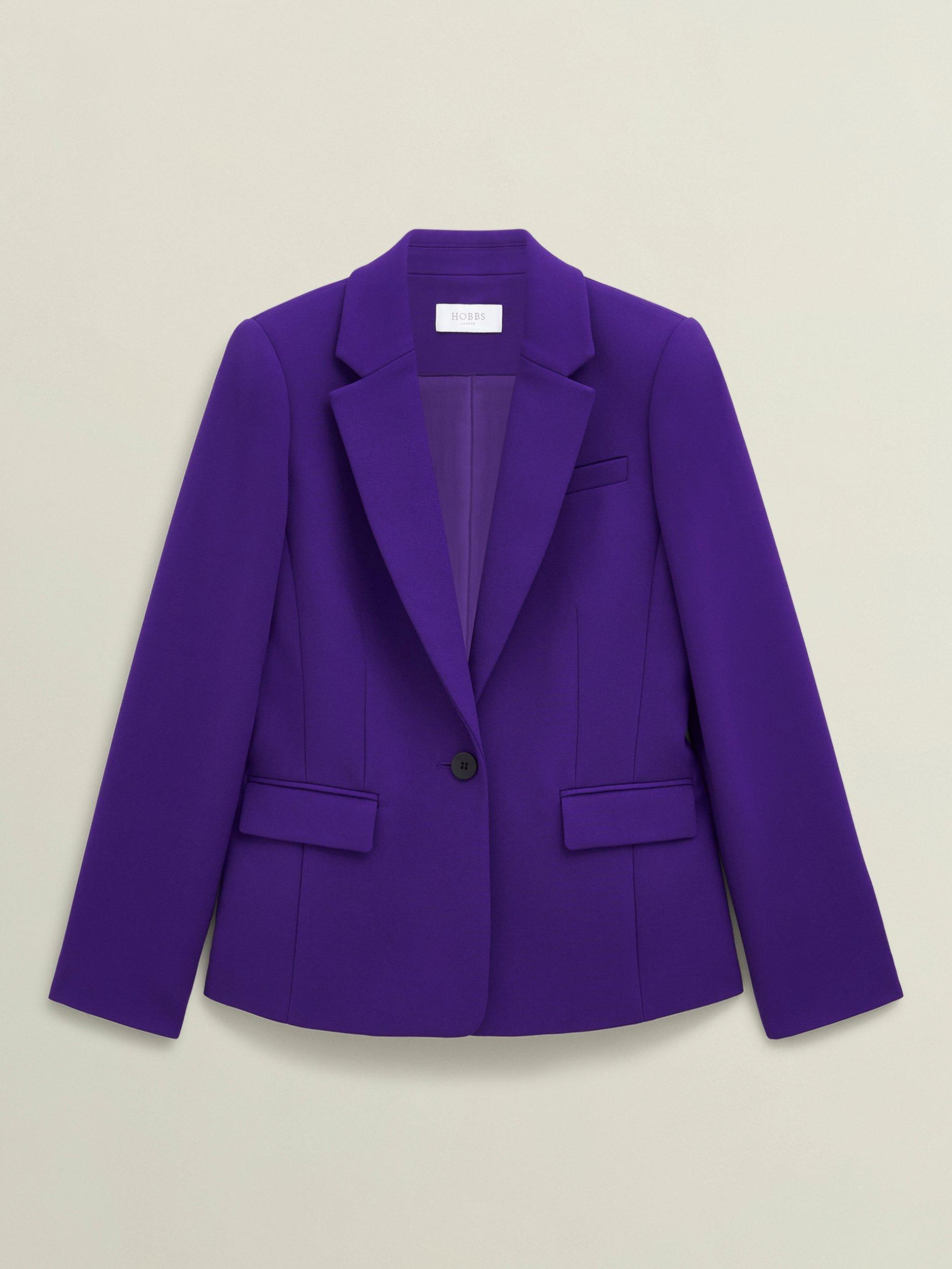 Product image 4 of 5, which shows Hobbs Sami Single Button Blazer, Purple, 10