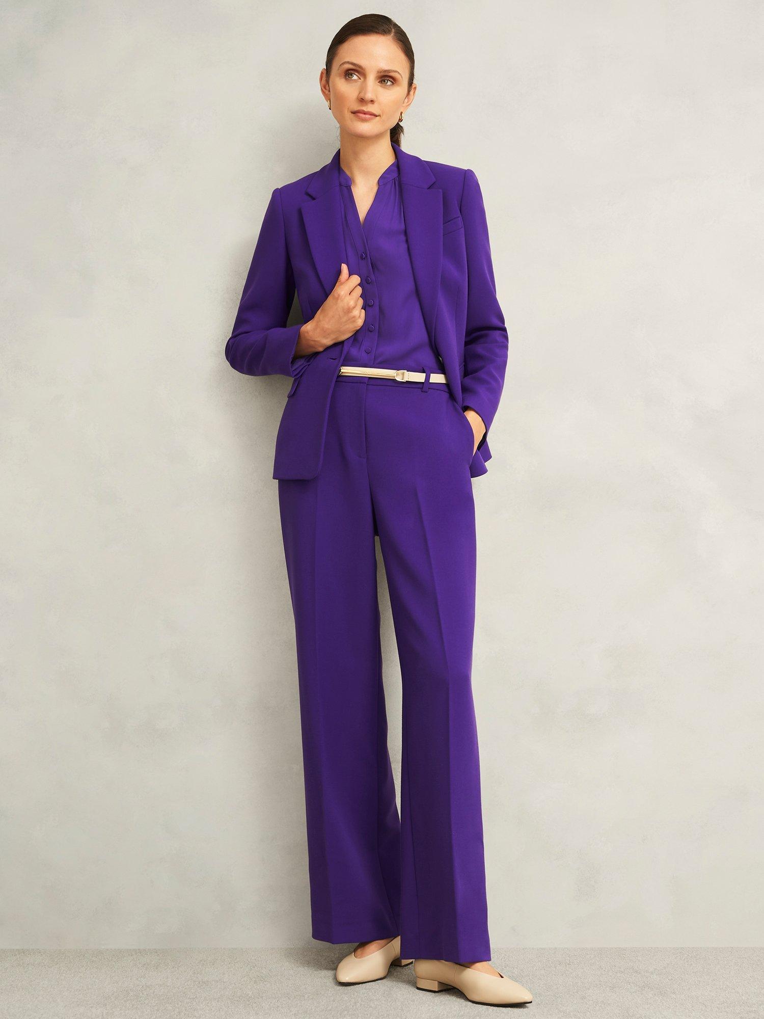 Product image 5 of 5, which shows Hobbs Sami Single Button Blazer, Purple, 10