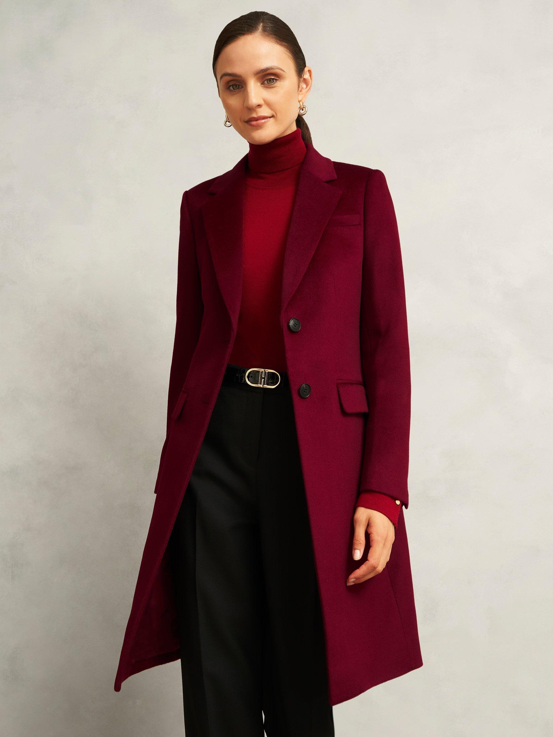 Product image 1 of 6, which shows Hobbs Cavendish Pure Wool Coat, Red, 8