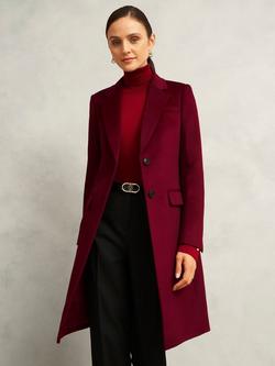 Hobbs Cavendish Pure Wool Coat, Red, Red