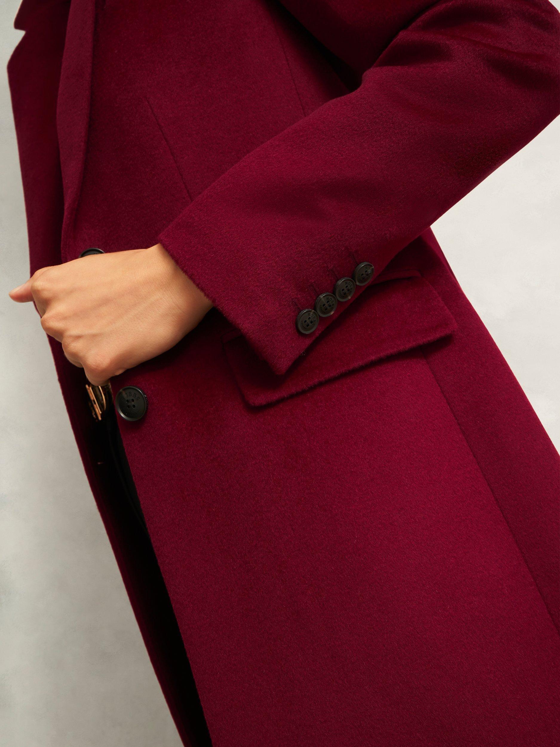 Product image 3 of 6, which shows Hobbs Cavendish Pure Wool Coat, Red, 8