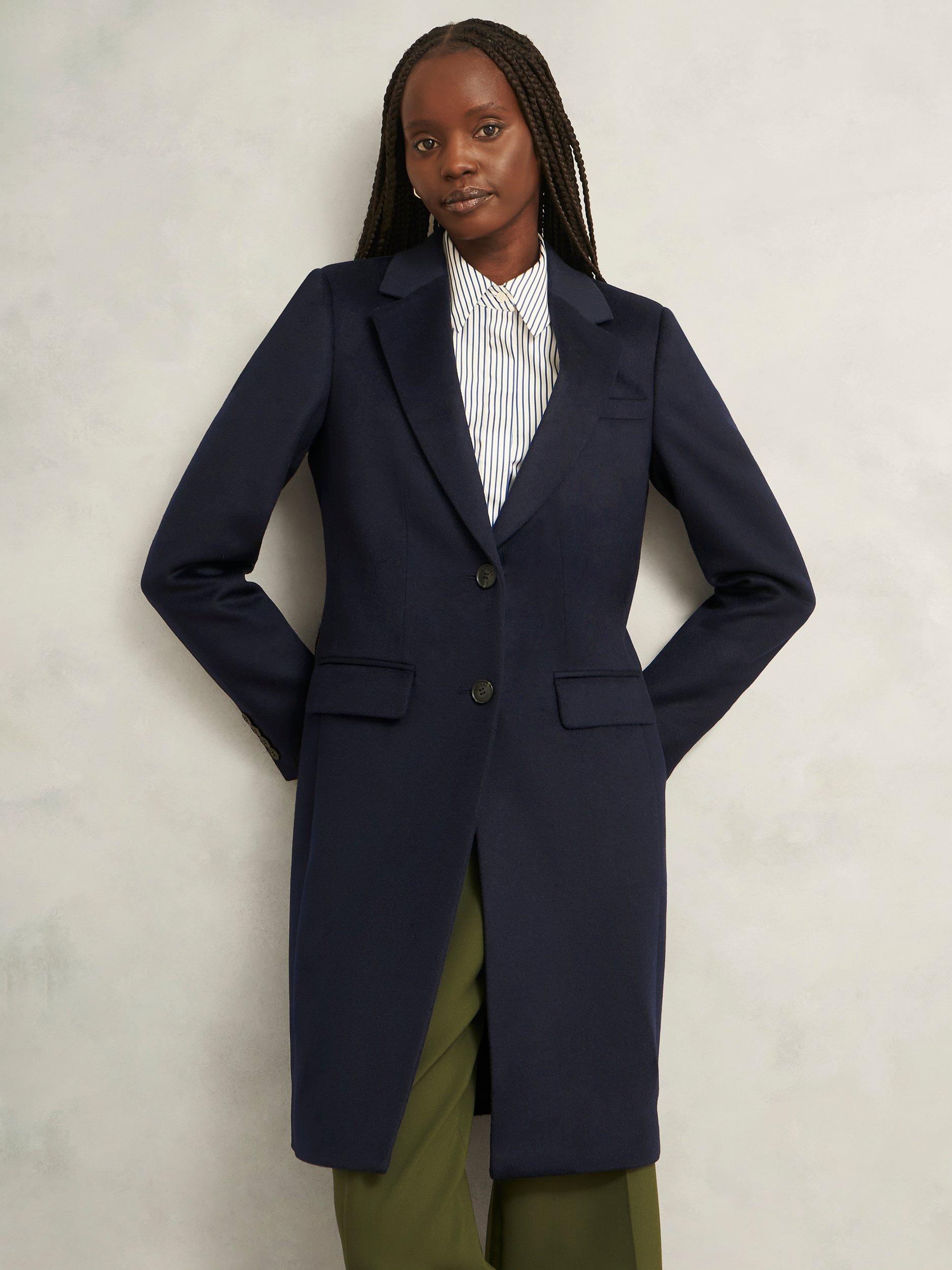 Product image 1 of 6, which shows Hobbs Cavendish Pure Wool Coat, Navy, 12